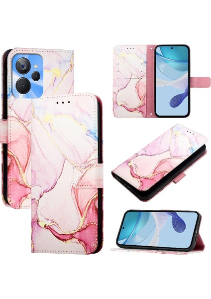 Realme 10 5G/10T 5G/10S 5g Cüzdan Kickstand Mermer Desen Pu (Yurt Dışından)