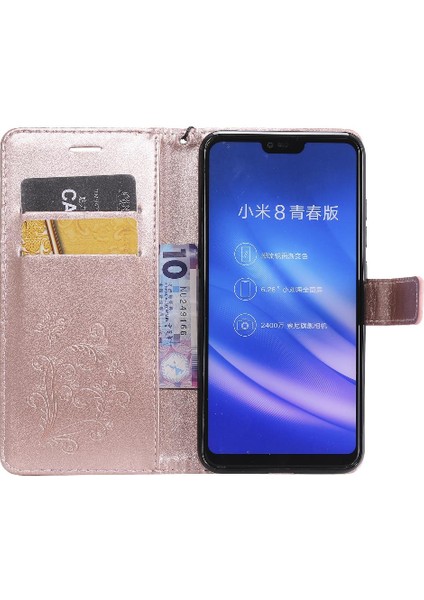 Kart Yuvası Standı ile Xiaomi 8 Lite Pu Deri Için Flip Case Darbeye (Yurt Dışından)