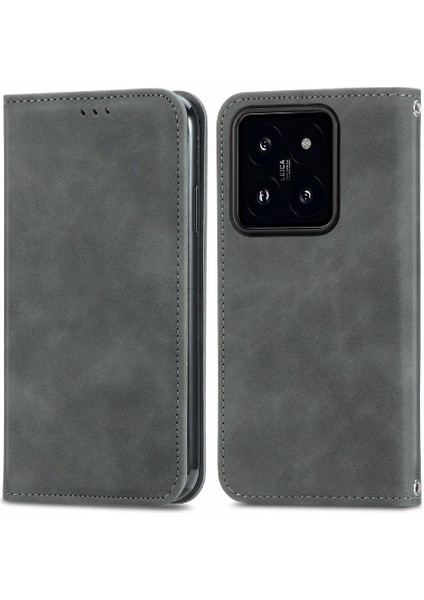 Xiaomi 14 Pro 5g Için Flip Case Kapak Darbeye Cüzdan Basit Kılıf (Yurt Dışından)