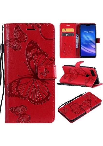Kart Yuvası Standı ile Xiaomi 8 Lite Pu Deri Için Flip Case Darbeye (Yurt Dışından)