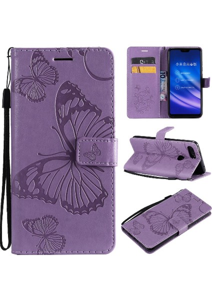 Kart Yuvası Standı ile Xiaomi 8 Lite Pu Deri Için Flip Case Darbeye (Yurt Dışından)