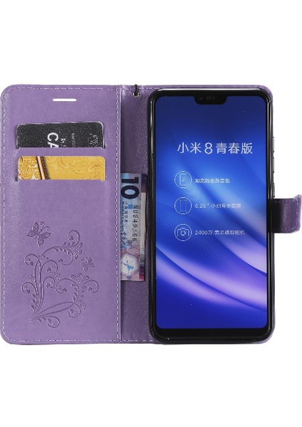 Kart Yuvası Standı ile Xiaomi 8 Lite Pu Deri Için Flip Case Darbeye (Yurt Dışından)