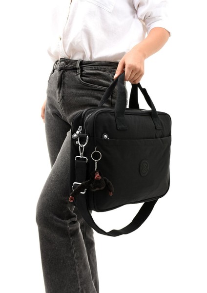 Unisex Klinkır Suya Dayanıklı Laptop Bölmeli Çapraz-El Askılı Siyah Renkli Evrak ve Laptop Çantası fırsatları