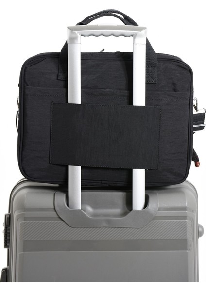 Unisex Klinkır Suya Dayanıklı Laptop Bölmeli Çapraz-El Askılı Siyah Renkli Evrak ve Laptop Çantası