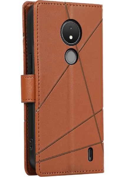 Nokia C21 Şok Emici Üç Kart Yuvaları Kickstand Için Flip Case (Yurt Dışından)