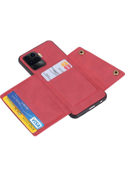 Oppo Reno5 F Kart Tutucu Cüzdan Kılıf Için Cüzdan Kılıf Darbeye Koruyucu (Yurt Dışından)