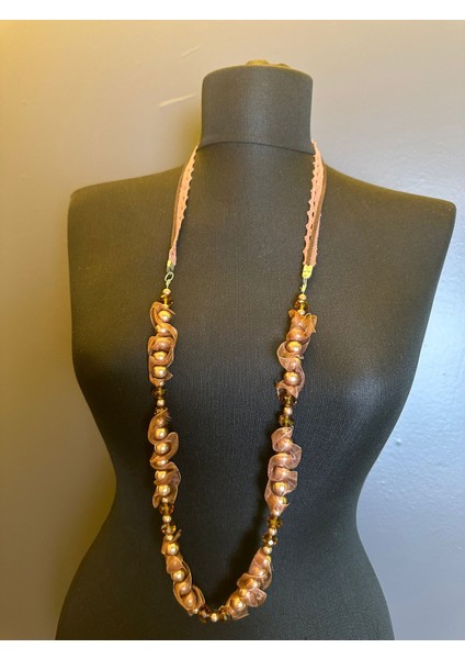 Tüllü Boncuklu Tasarım Kadın Kolyue Bıoy 48 fiyatları