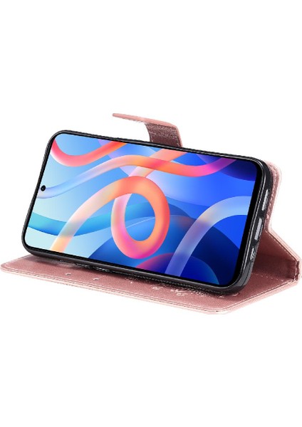 Xiaomi Redmi Için Flip Case Poco M4 Pro 5g Kart Yuvası Standı ile Pu Deri (Yurt Dışından)