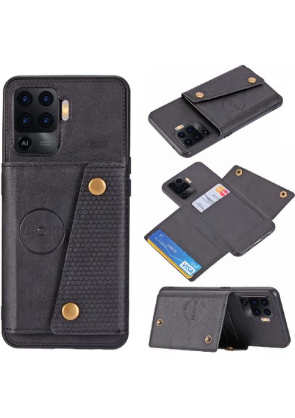 Oppo Reno5 F Kart Tutucu Cüzdan Kılıf Için Cüzdan Kılıf Darbeye Koruyucu (Yurt Dışından)