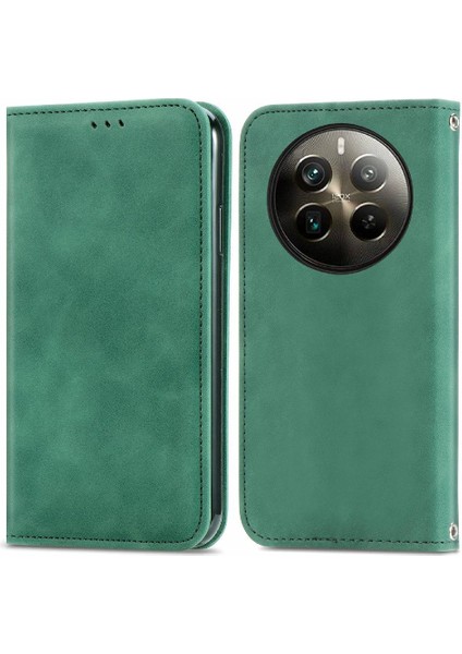Realme 12 Pro Artı Darbeye Dayanıklı Deri Kılıf Için Flip Case Basit Iş (Yurt Dışından)