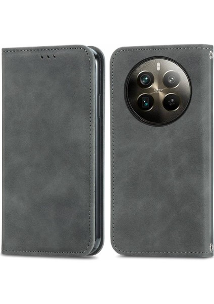 Realme 12 Pro Artı Darbeye Dayanıklı Deri Kılıf Için Flip Case Basit Iş (Yurt Dışından)