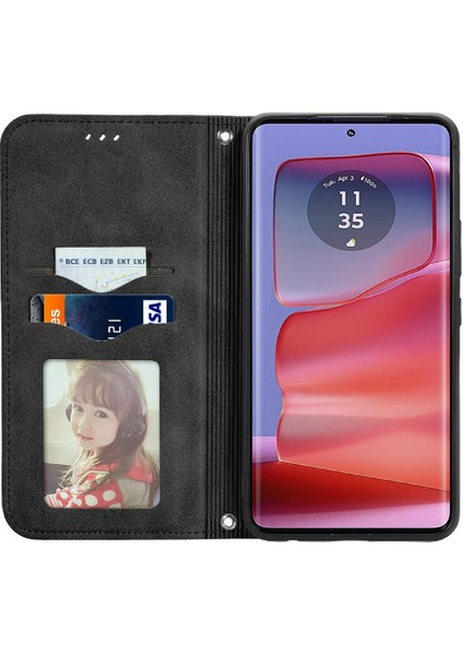 Motorola Moto Kenar 50 Pro Cüzdan Kılıf Için Flip Case Darbeye (Yurt Dışından)