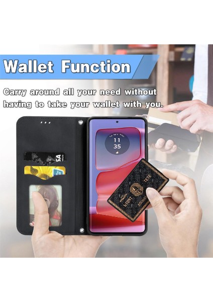 Motorola Moto Kenar 50 Pro Cüzdan Kılıf Için Flip Case Darbeye (Yurt Dışından)