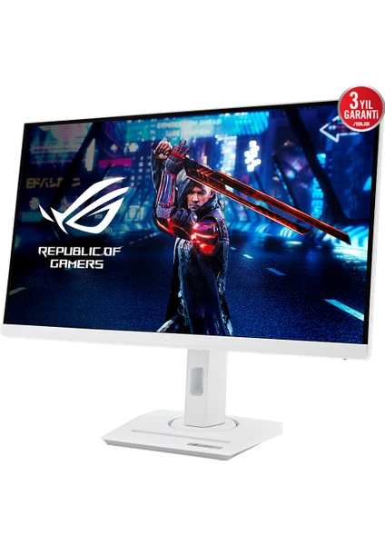 Rog Strix XG27ACS-W   27 Fast IPS Freesync ve G-Sync Uyumlu Hdr 2560X1440 1ms 180HZ Dp HDMI Usb-C Vesa 3yıl Elmb Sync, Pıvot Pd 7.5W Beyaz Monitör    