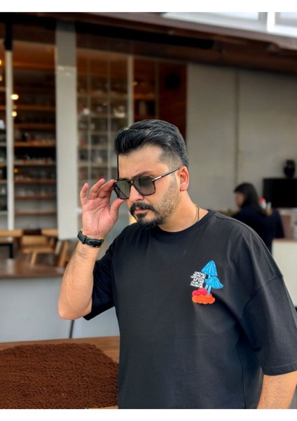 T-Shirt Erkek Oversize Baskılı Bisiklet Yaka Yazlık Twılls modelleri