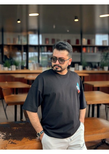 T-Shirt Erkek Oversize Baskılı Bisiklet Yaka Yazlık Twılls fırsatları