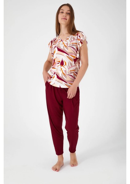 Kadın Desenli Pijama Takım