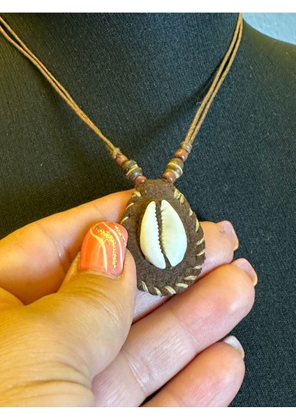 Hakiki Deri Midye Kolye Unisex Boy 21 fiyatları