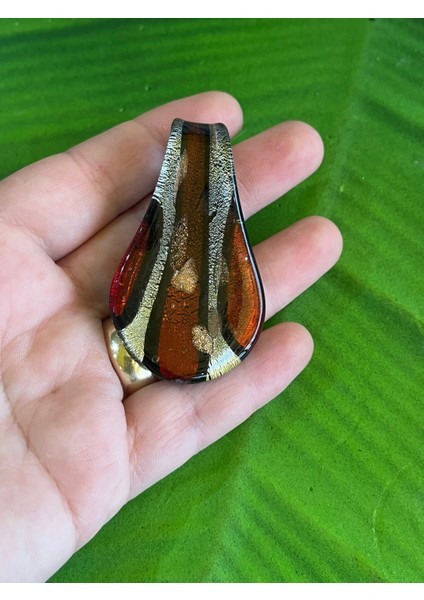 6x3 cm Cam Eritme El Boyama Kolye Ucu Takı Aksesuarı