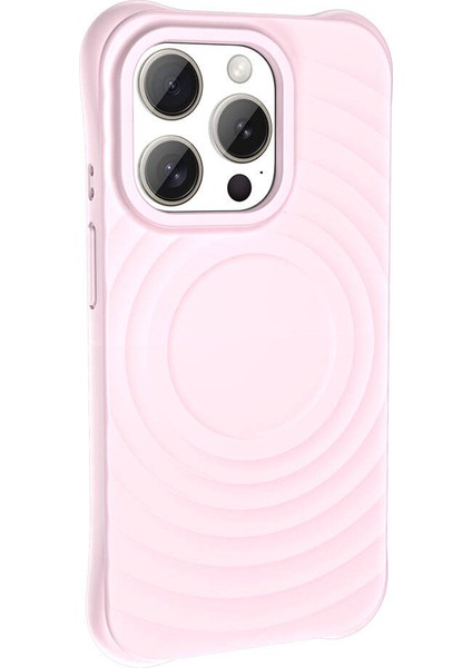 - iPhone 15 Pro Max - Kılıf Magsafe Şarj Özellikli Airbagli Mat Görünümlü Hepi Kapak - Pembe Açık