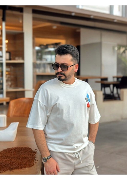 T-Shirt Erkek Oversize Baskılı Bisiklet Yaka Yazlık Twılls fiyatları