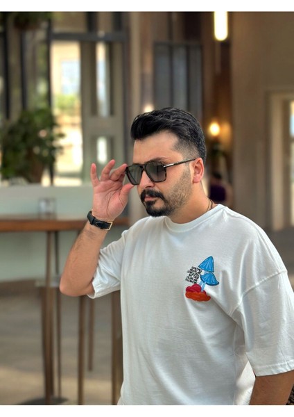 T-Shirt Erkek Oversize Baskılı Bisiklet Yaka Yazlık Twılls modelleri