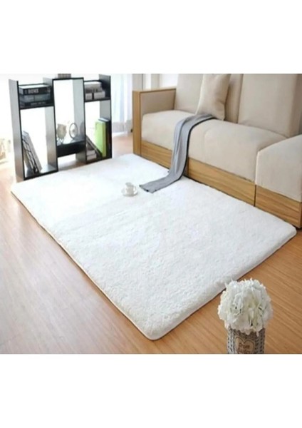 Frt Beyaz Dekoratif Peluş Puffy Kaymaz Taban Salon Mutfak Çocuk Odası Koridor Halısı modelleri