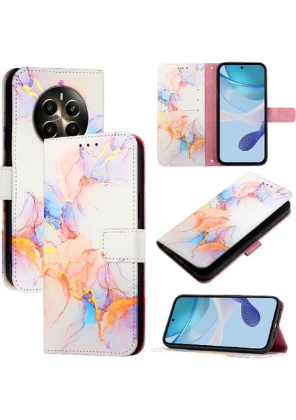 Realme 12 Artı 5g Pu Deri Cüzdan Mermer Desen Kickstand Için Kılıf (Yurt Dışından) indirimleri