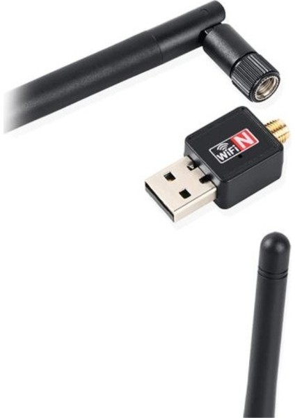 300MBPS 2dbı Antenli Mini Wireless USB Adaptör Wifi Uydu Alıcı