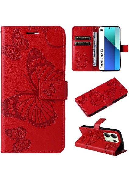 Xiaomi Redmi Not 13 Için Flip Case 4g Flip Kickstand Pu Deri Darbeye (Yurt Dışından)