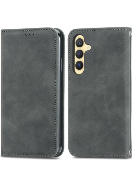 Samsung Galaxy S24 Artı Basit Iş Darbeye Deri Için Flip Case (Yurt Dışından)