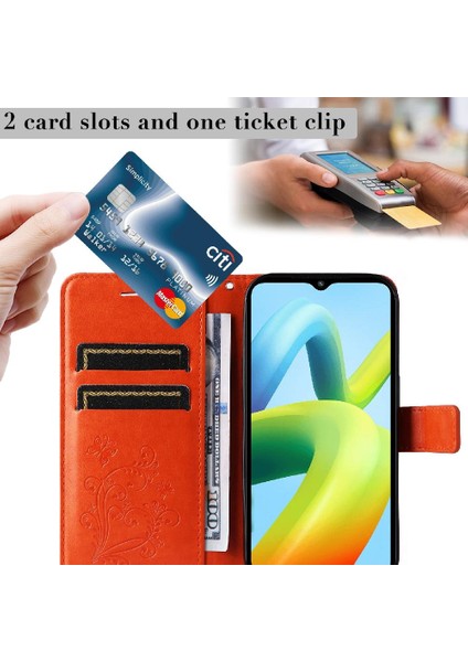 Xiaomi Redmi A1 Artı Manyetik Kapak Için Flip Case Kart Yuvası Standı ile Pu (Yurt Dışından)