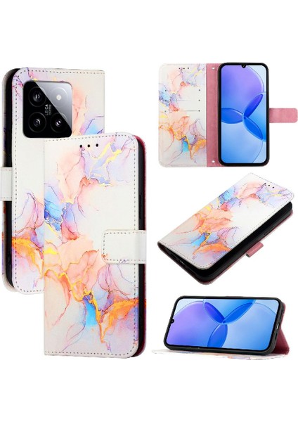 Xiaomi 14 Pro 5g Cüzdan Pu Deri Mermer Desen Kickstand (Yurt Dışından) indirimleri