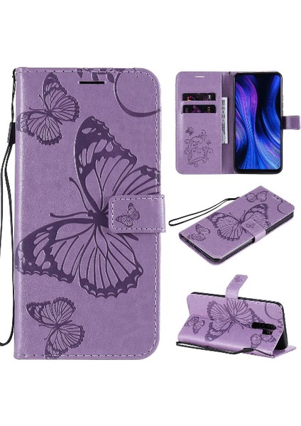 Kart Yuvası ile Xiaomi Redmi 9 Pu Deri Flip Kickstand Için Flip Case (Yurt Dışından)