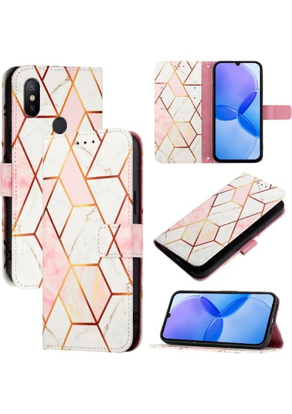Xiaomi Redmi A2 Pu Deri Mermer Desen Cüzdan Kickstand Için Kılıf (Yurt Dışından)