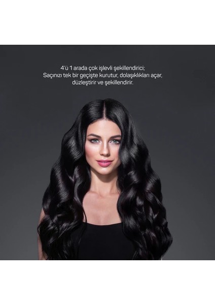 AR5083 Volume Pro Ultra Hava Üflemeli Saç Şekillendirici Fön Tarağı- Siyah