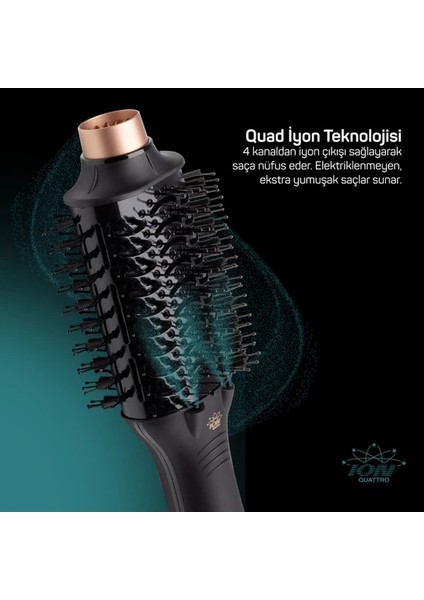 AR5083 Volume Pro Ultra Hava Üflemeli Saç Şekillendirici Fön Tarağı- Siyah