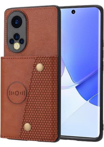 Cüzdan Kılıf Için Huawei Nova 9 Darbeye Koruyucu Kickstand Buit Demir (Yurt Dışından)