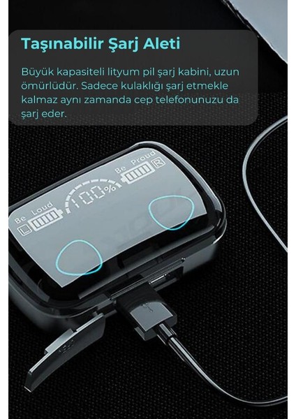 Powerbank Özellikli LED Göstergeli Kablosuz Bluetooth Kulaklık Tüm Cihazlara Uyumlu Oyuncu Kulaklık