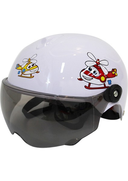 Çocuk Kask Karikatür Motosiklet Elektrikli Araç Yarım Kask Emniyet Kaskı Erkek ve Kız Öğrenci Çocuk Kask Noktası (Yurt Dışından)