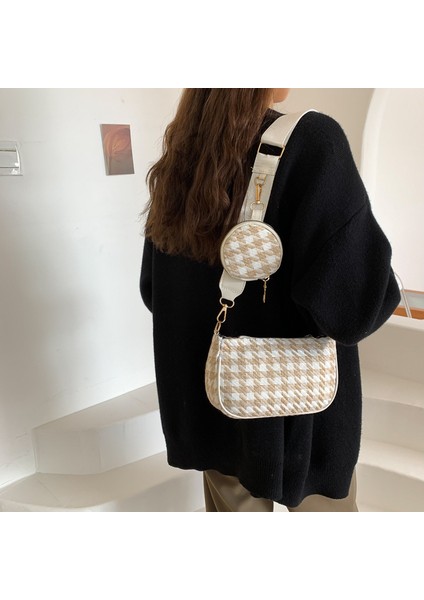 Kadınlar Için Küçük Taze Ekose Kayınvalide Çantası 2024 Yeni Kore Versiyonu Bu Yıl Popüler, Batı Tarzı Basit Tek Omuz Çapraz Gövdeli Küçük Kare Çanta (Yurt Dışından) modelleri