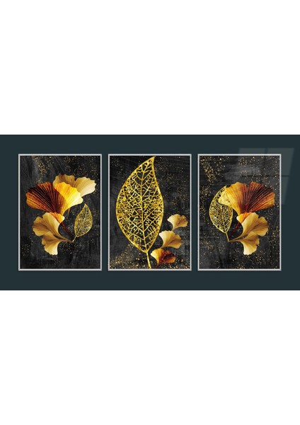Alüminyum Çerçeveli Sanat Temalı 3'lü Set Mdf Tablo MÇMSAN0058