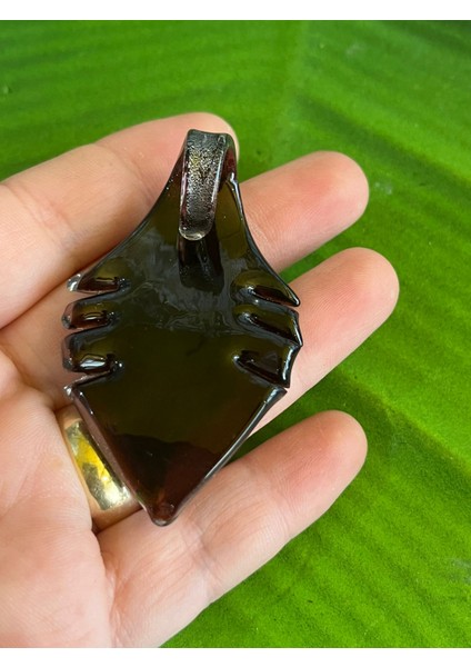 Cam Eritme El Boyama Kolye Ucu Takı Aksesuarı 6x3 Cm