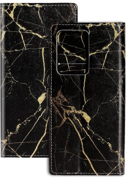 Samsung Galaxy S20 Ultra Manyetik Mermer Desen Tam Pu Için Flip Case (Yurt Dışından)