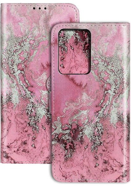 Samsung Galaxy S20 Artı Pu Deri Cüzdan Manyetik Mermer Için Flip Case (Yurt Dışından)