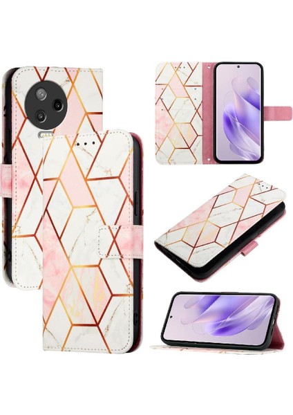 Infinix Not 12 Için Kılıf 20223 Kickstand Pu Deri Mermer Desen Cüzdan (Yurt Dışından)