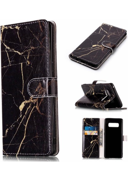 Samsung Galaxy Not 8 Için Flip Case Pu Deri Cüzdan Tam Koruma Kartı (Yurt Dışından)