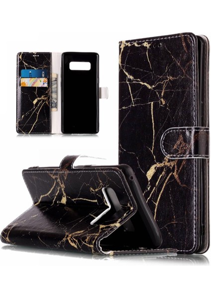 Samsung Galaxy Not 8 Için Flip Case Pu Deri Cüzdan Tam Koruma Kartı (Yurt Dışından)