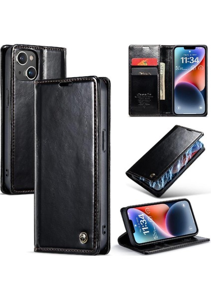 Iphone 14 Için Flip Case Retro Cüzdan Kapak Manyetik Cüzdan Kickstand (Yurt Dışından)