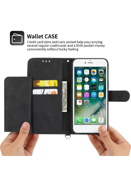 Iphone 7/8 Için Flip Case Çoklu Kredi Kartı Yuvaları Bileklik Kabartmalı (Yurt Dışından) modelleri